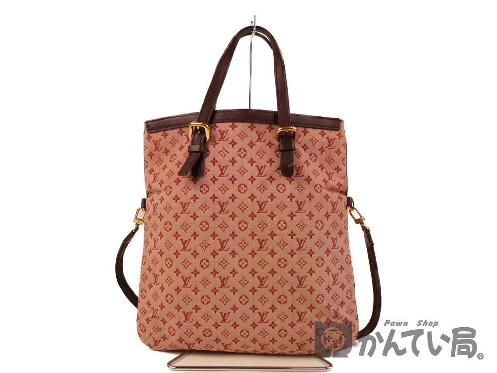 Louis Vuitton Monogram Franoise Top Handle Bag Canvas Leather Red Tan